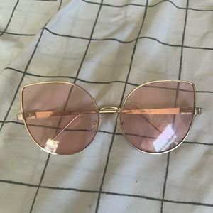 Oversized Gold Metal Cat eye Retro Sunglasses